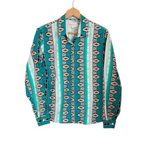 Panhandle Slim Womens Western Aztec Cowboy Pearl Snap Shirt size M